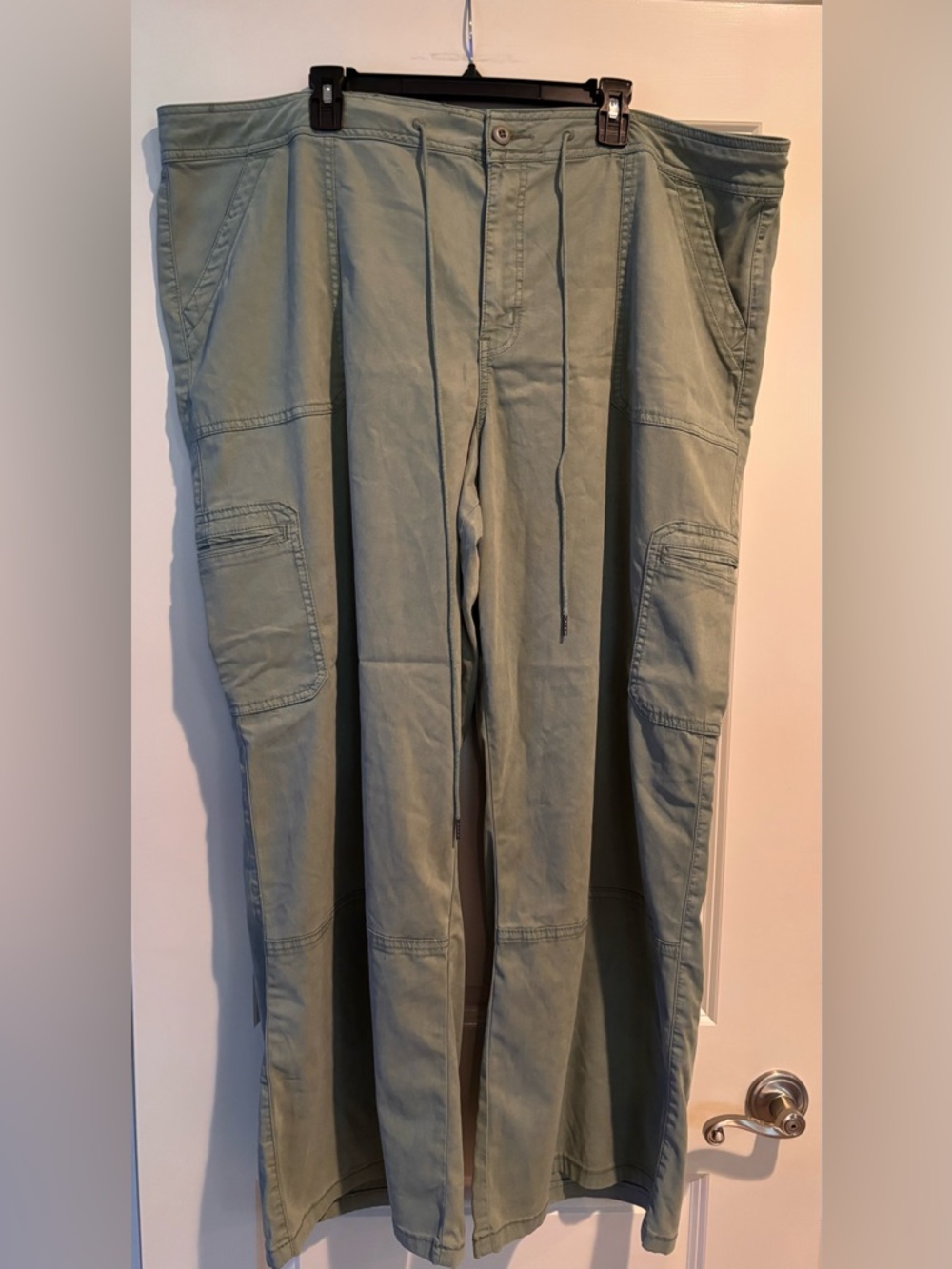 Arula Olive Wide Leg Cargo Pants Women’s Plus Size C High Rise Drawstring NWT